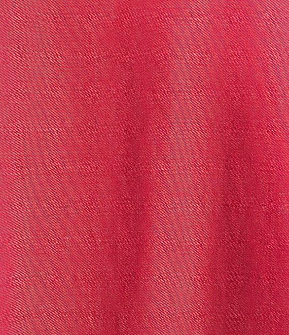 Ming Wang Collar Split V-Neck Short Sleeve Shirt Dress Product Image