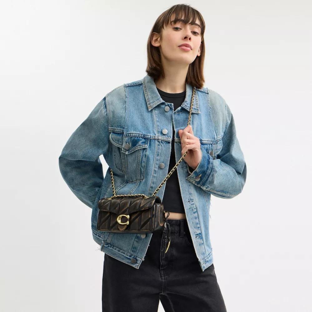 Tabby Shoulder Bag 20 In Loved Leather With Quilting Product Image