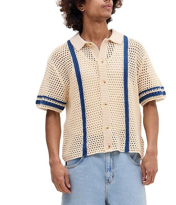 BDG Urban Outfitters Short Sleeve Knit Crochet Shirt Product Image