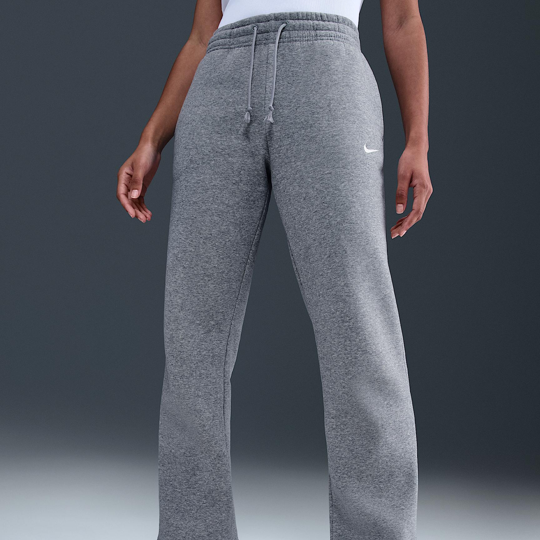 Womens Nike Sportswear Phoenix Fleece Mid-Rise Open-Hem Pants | HQ7723-063 Product Image