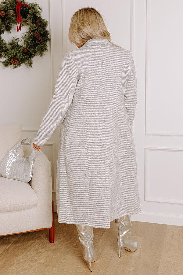Uptown Manhattan Stripe Coat In Grey Product Image