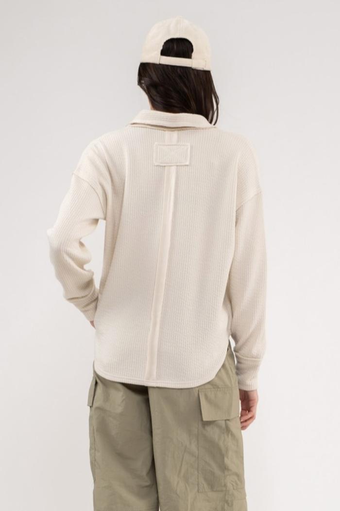 Split Neck L/S Sweater Product Image
