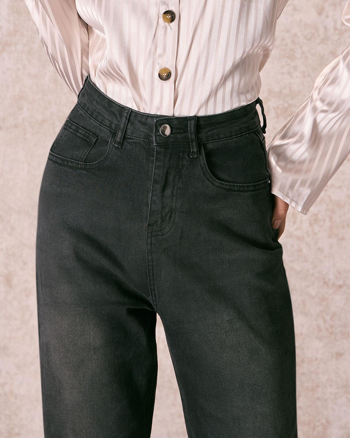 The Black High Waisted Wide Leg Jeans Product Image