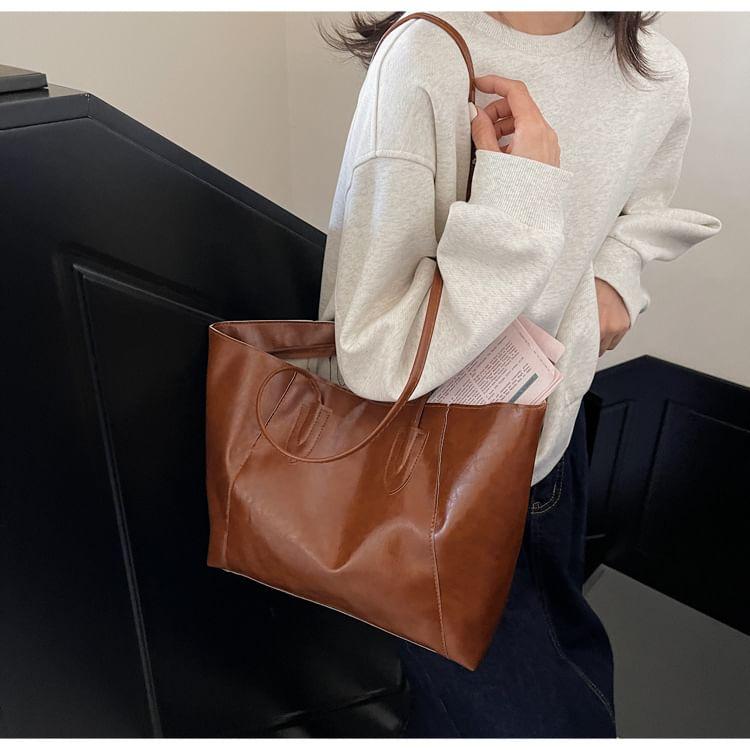Faux Leather Tote Bag Product Image
