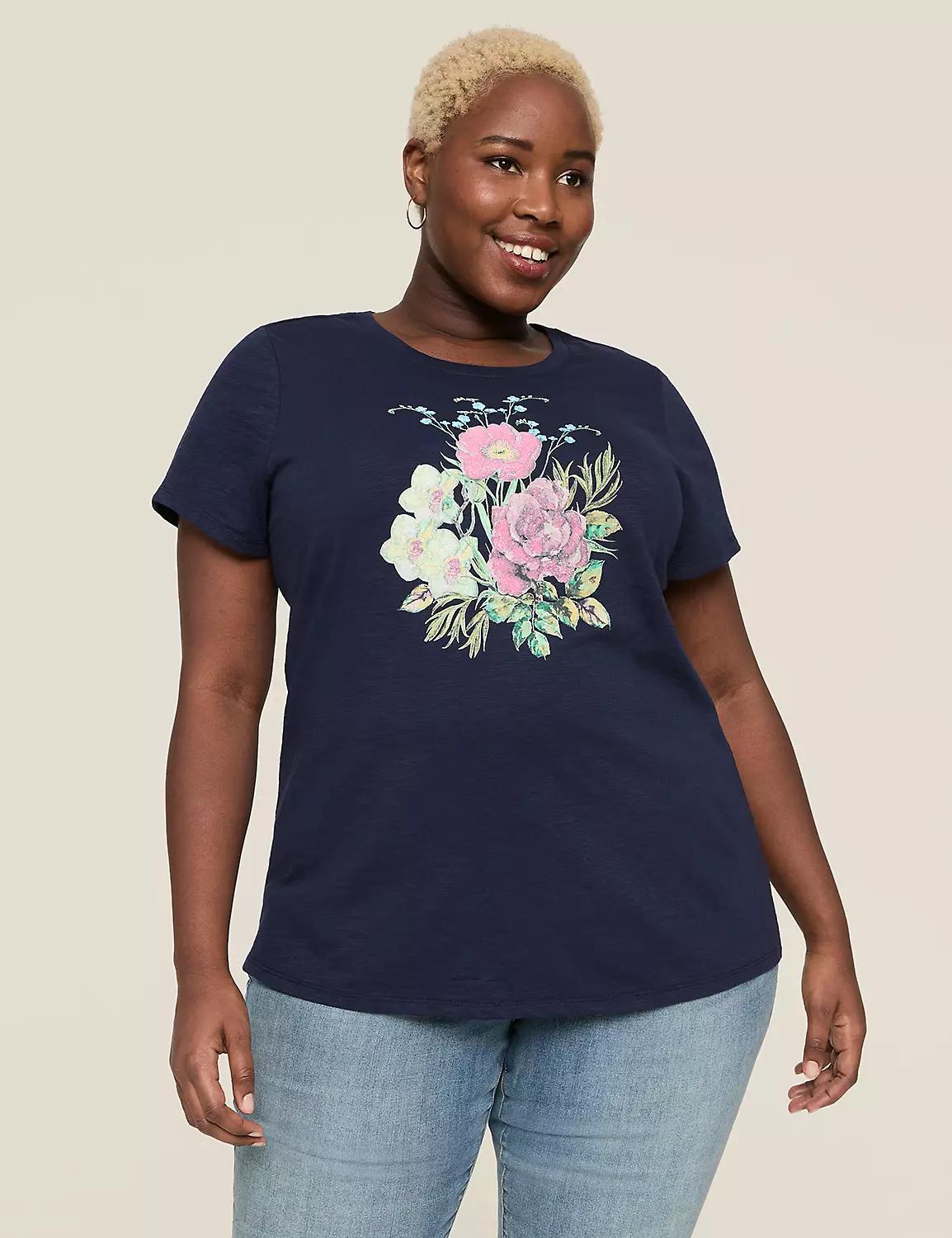 Glitter Flower Bouquet Graphic Tee Product Image