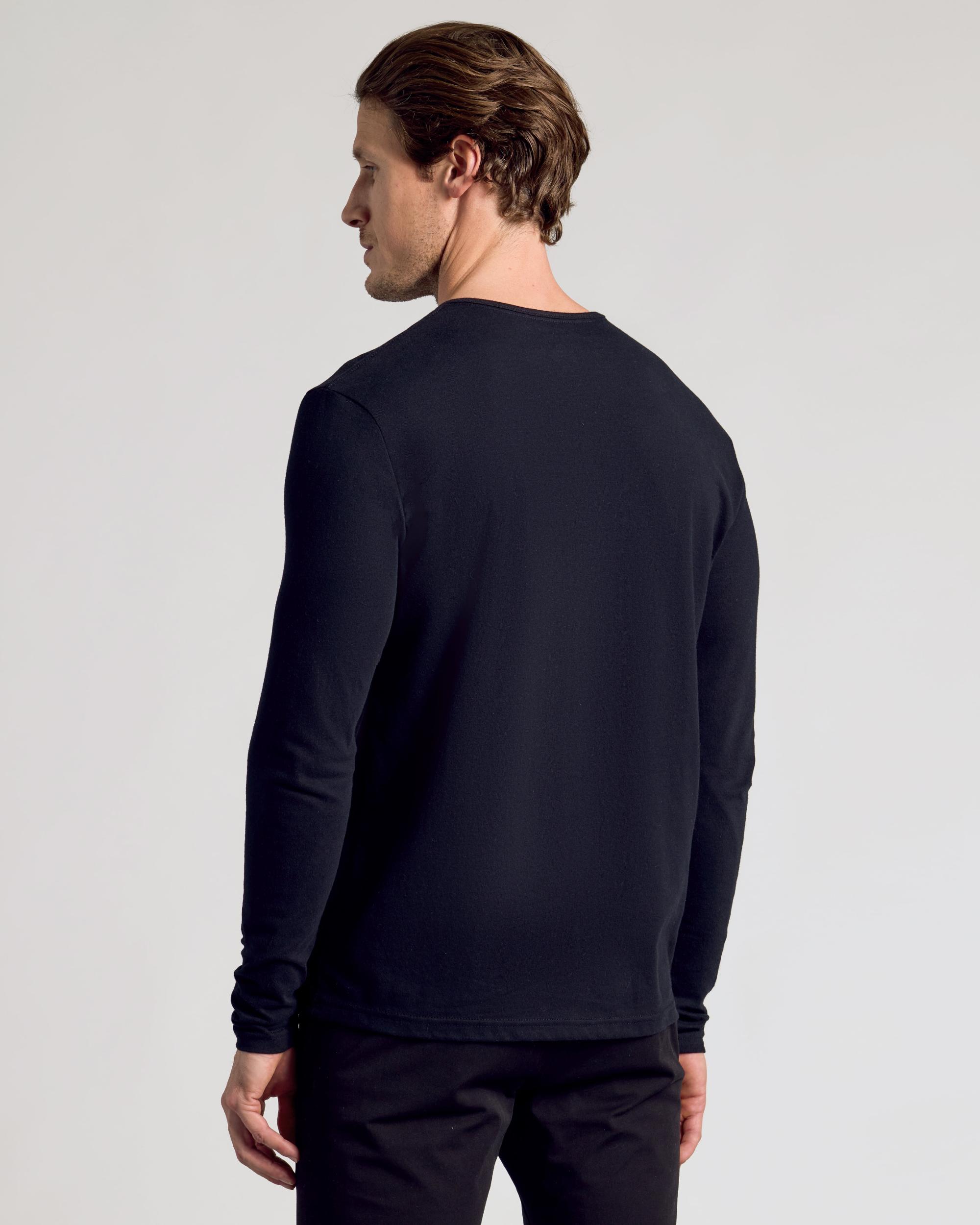 Black Classic Long Sleeve Henley Product Image