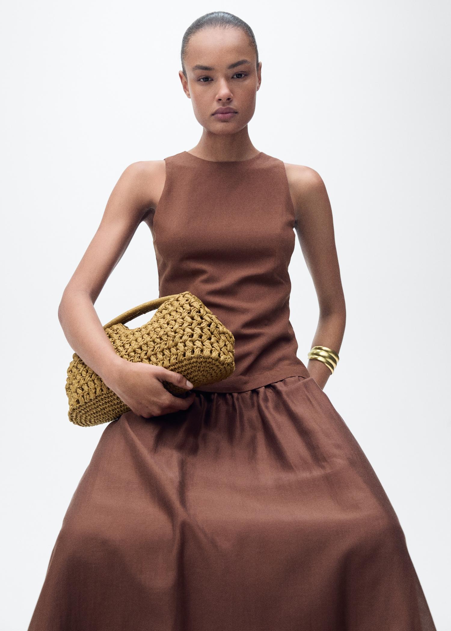 Combined fabric midi-dress - Women | MANGO USA Product Image