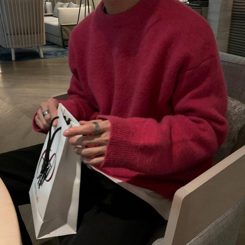 RT No. 6347 MOHAIR KNITTED ROUND NECK SWEATER Product Image