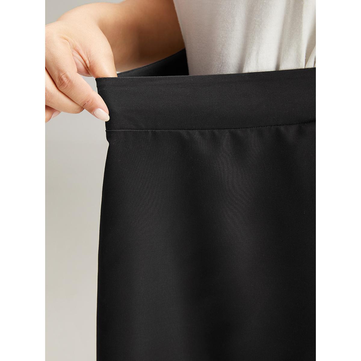 Plus Size Ombre Boho Print Pocket Elastic Waist Skirt Women Black Elegant Elastic Waist Loose No stretch Pocket Dailywear Skirts BloomChic 22-24/3X Product Image