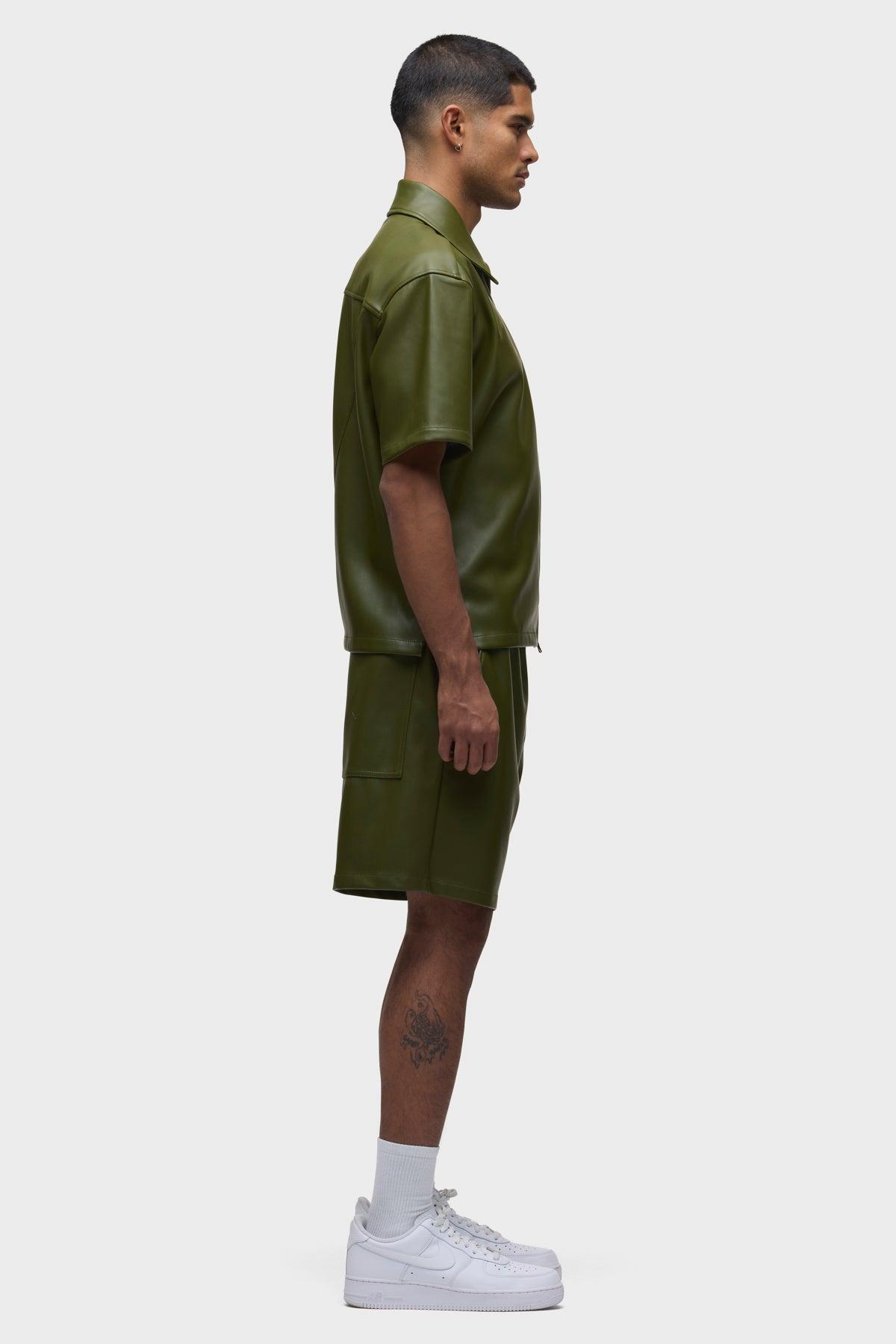 Vegan Short Sleeve Zip Shirt Male Product Image