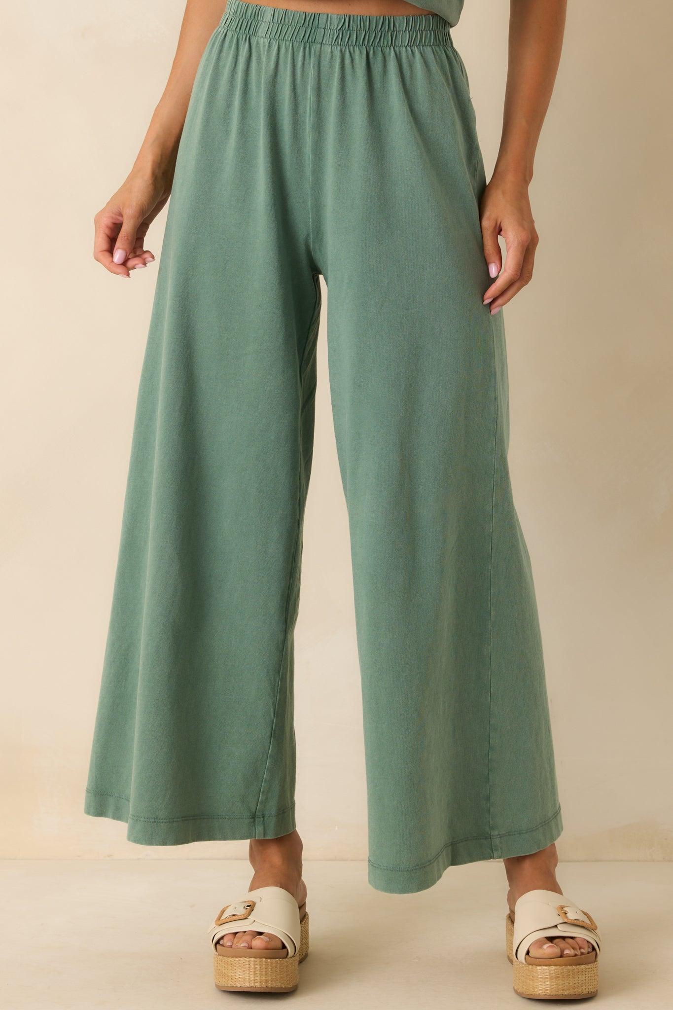 Z Supply Hunter Green Cotton Scout Jersey Pants Product Image