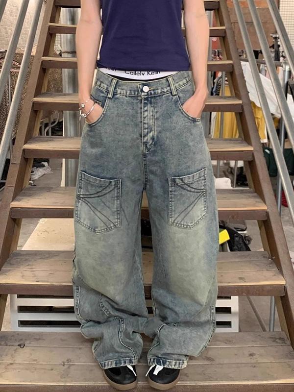 American Retro Silhouette Boyfriend Jeans Product Image