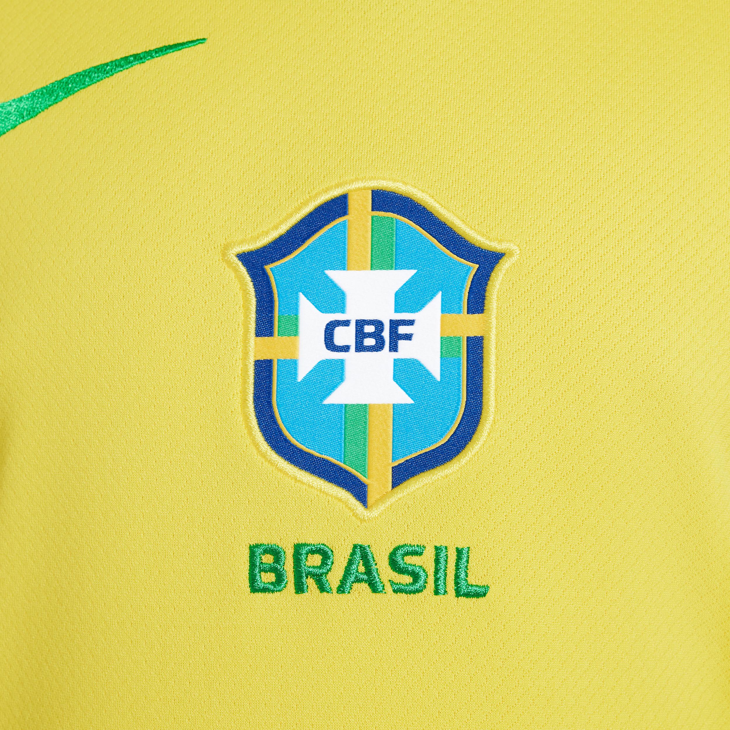 Brazil 2025 Stadium Home (Women's Team) Big Kids' Nike Dri-FIT Soccer Replica Jersey Product Image