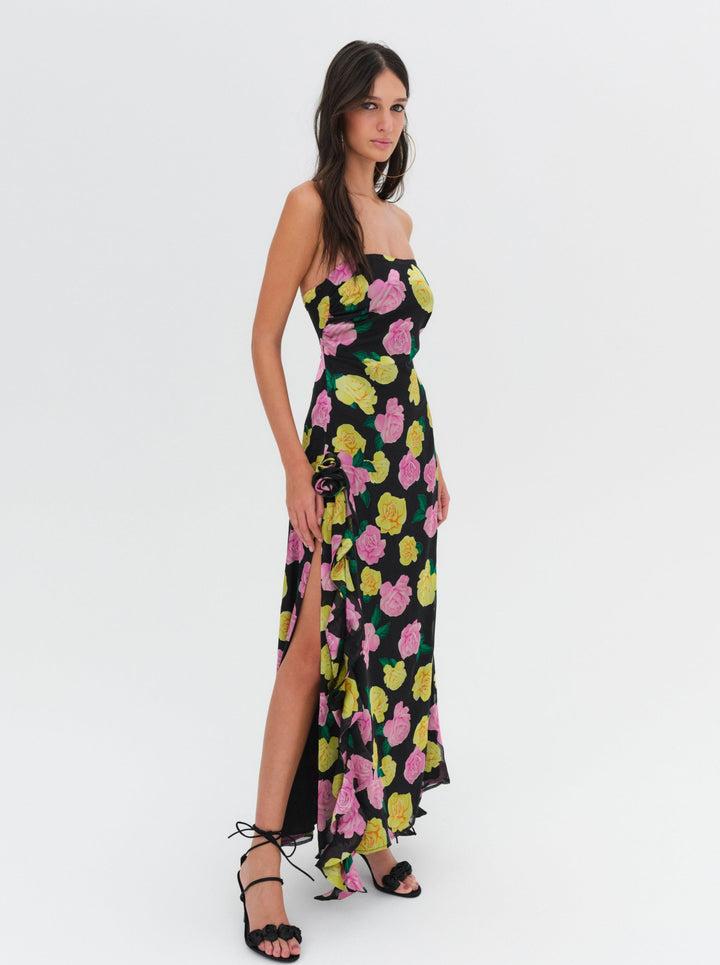 Madison Strapless Maxi Dress — Black Product Image