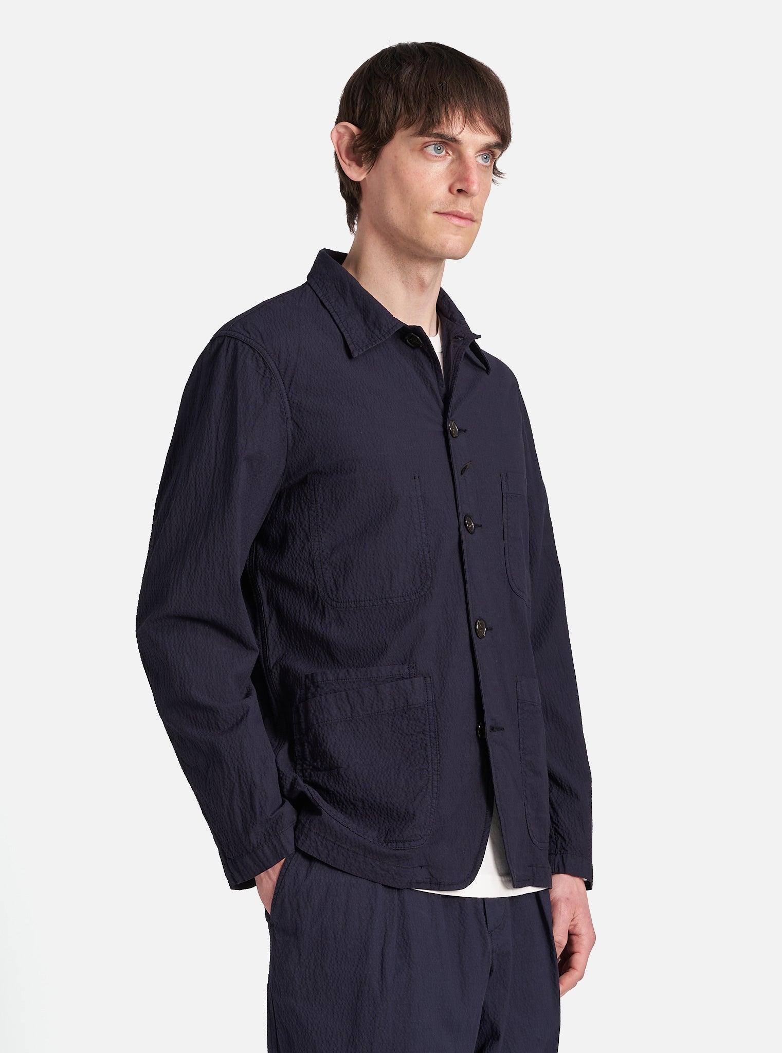 Navy Seersucker II Bakers Jacket Product Image