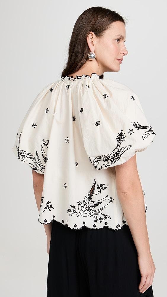 Sea Kingsley Embroidery Tie Front Top | Shopbop Product Image