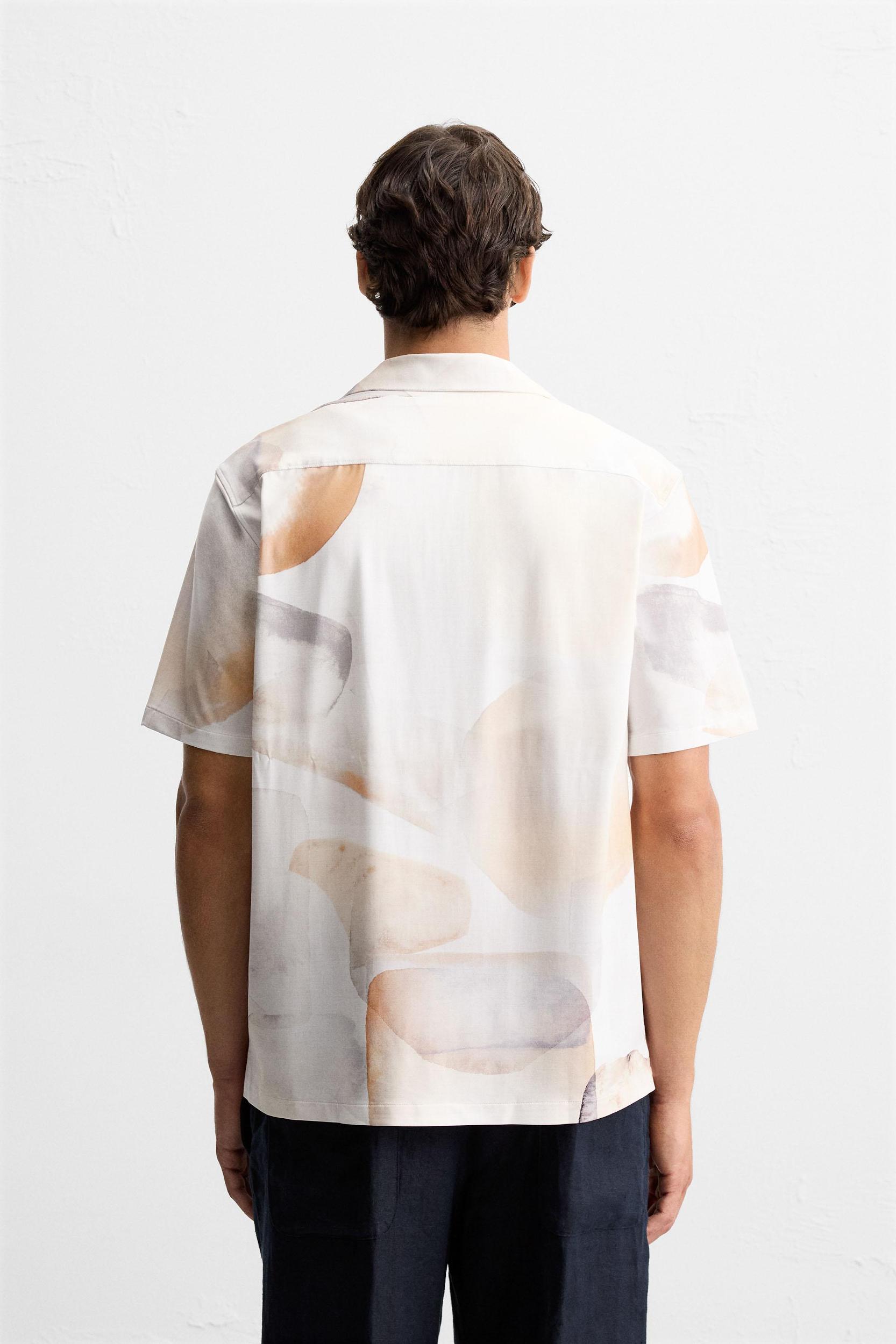 ABSTRACT PRINT STRETCH SHIRT Product Image