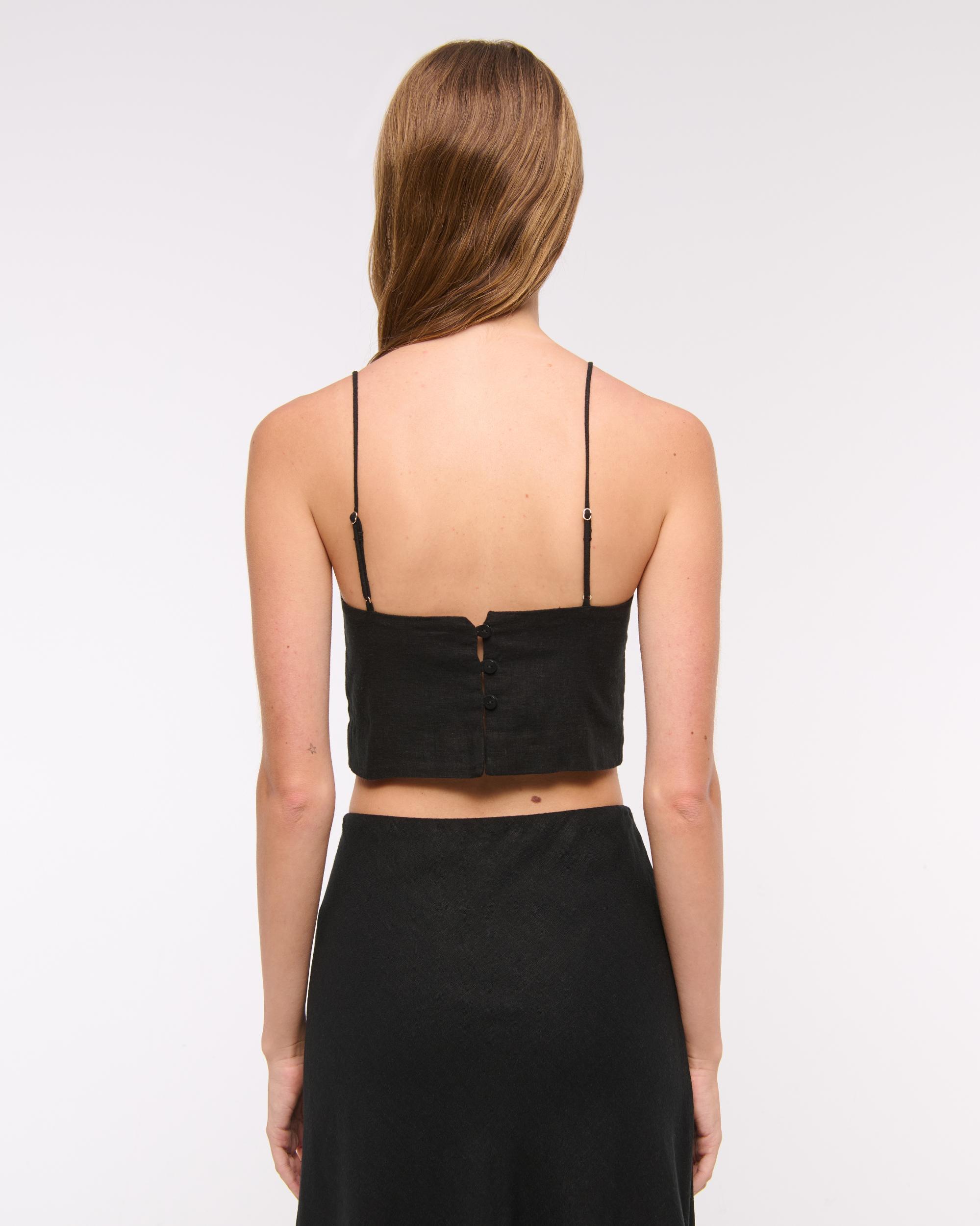 Cropped Linen-Blend Cami Product Image