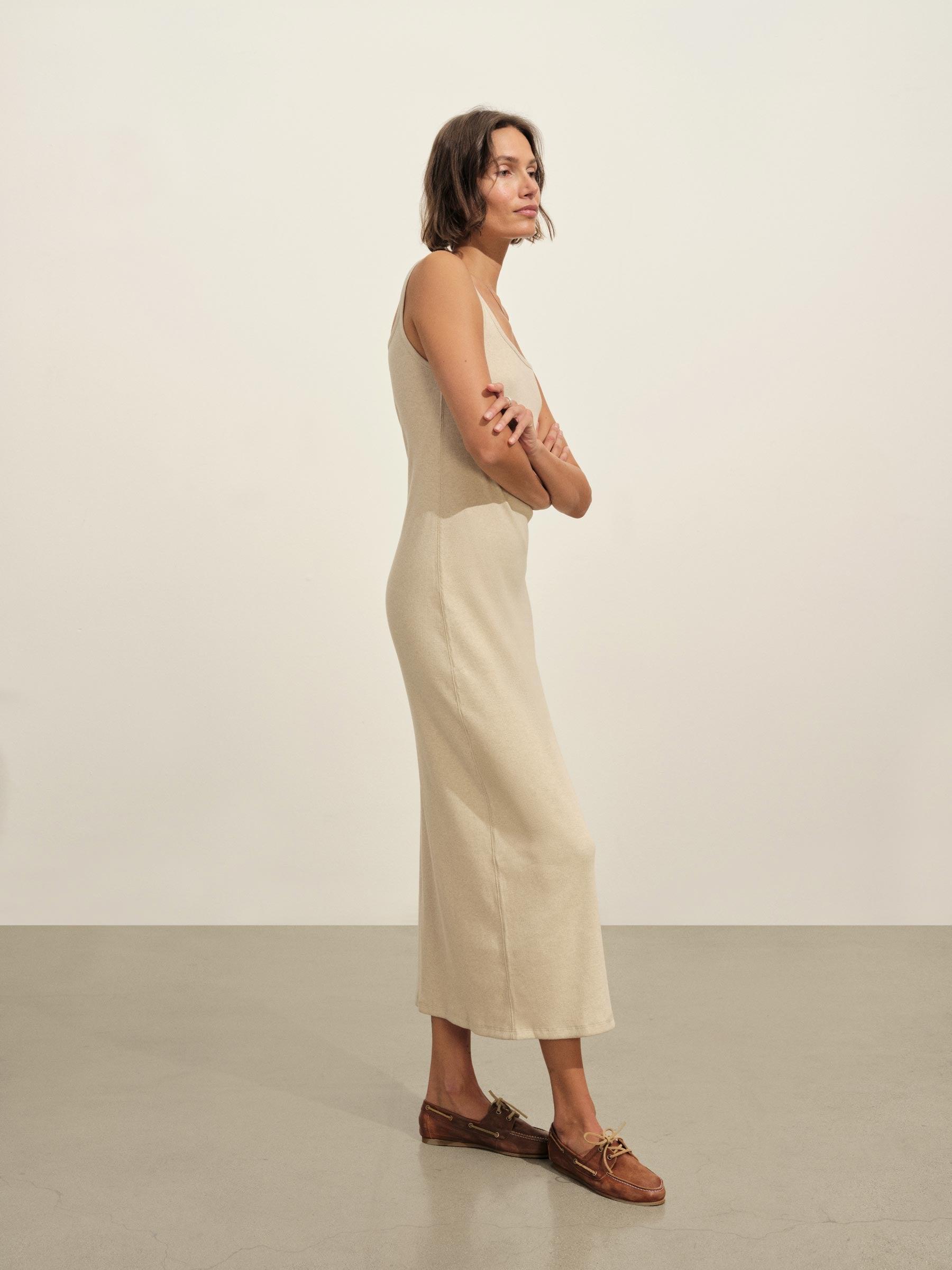 Marled Birchwood Surplus Rib Scoop Tank Dress Product Image