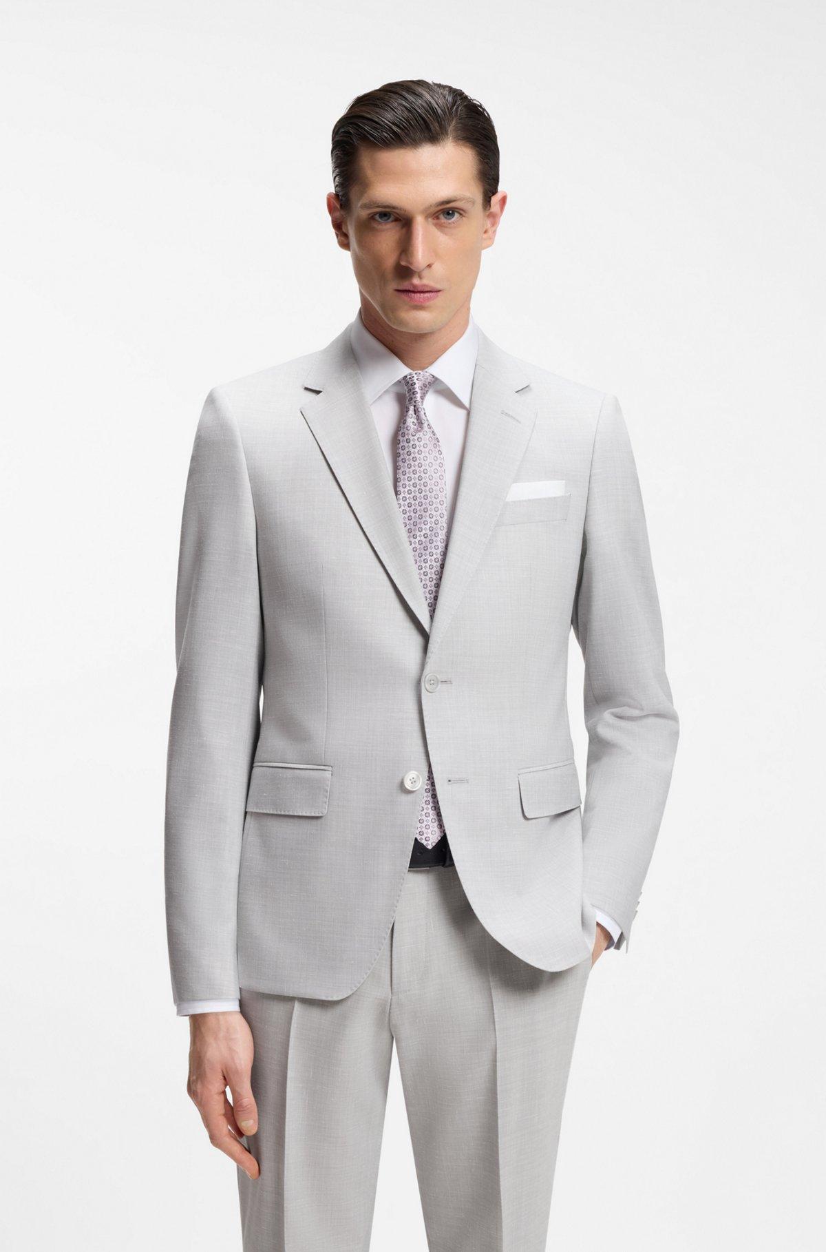 Two-piece slim-fit suit in micro-patterned cloth Product Image