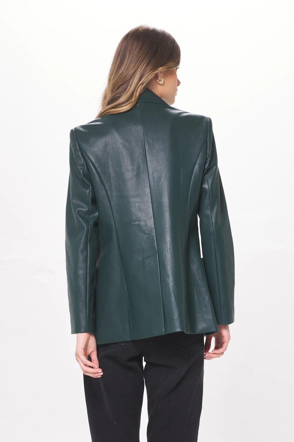 Faux Leather Blazer Product Image