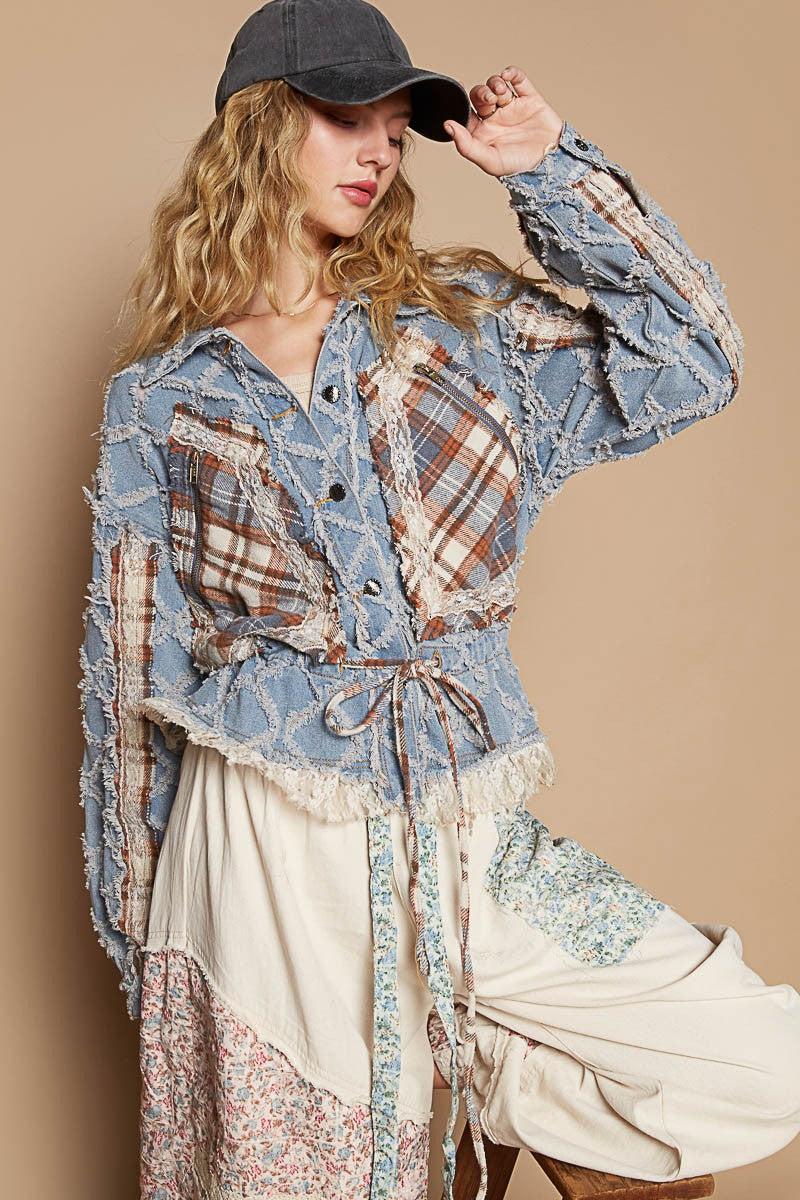 Balloon Sleeve Ruffle Detail Jacket Product Image