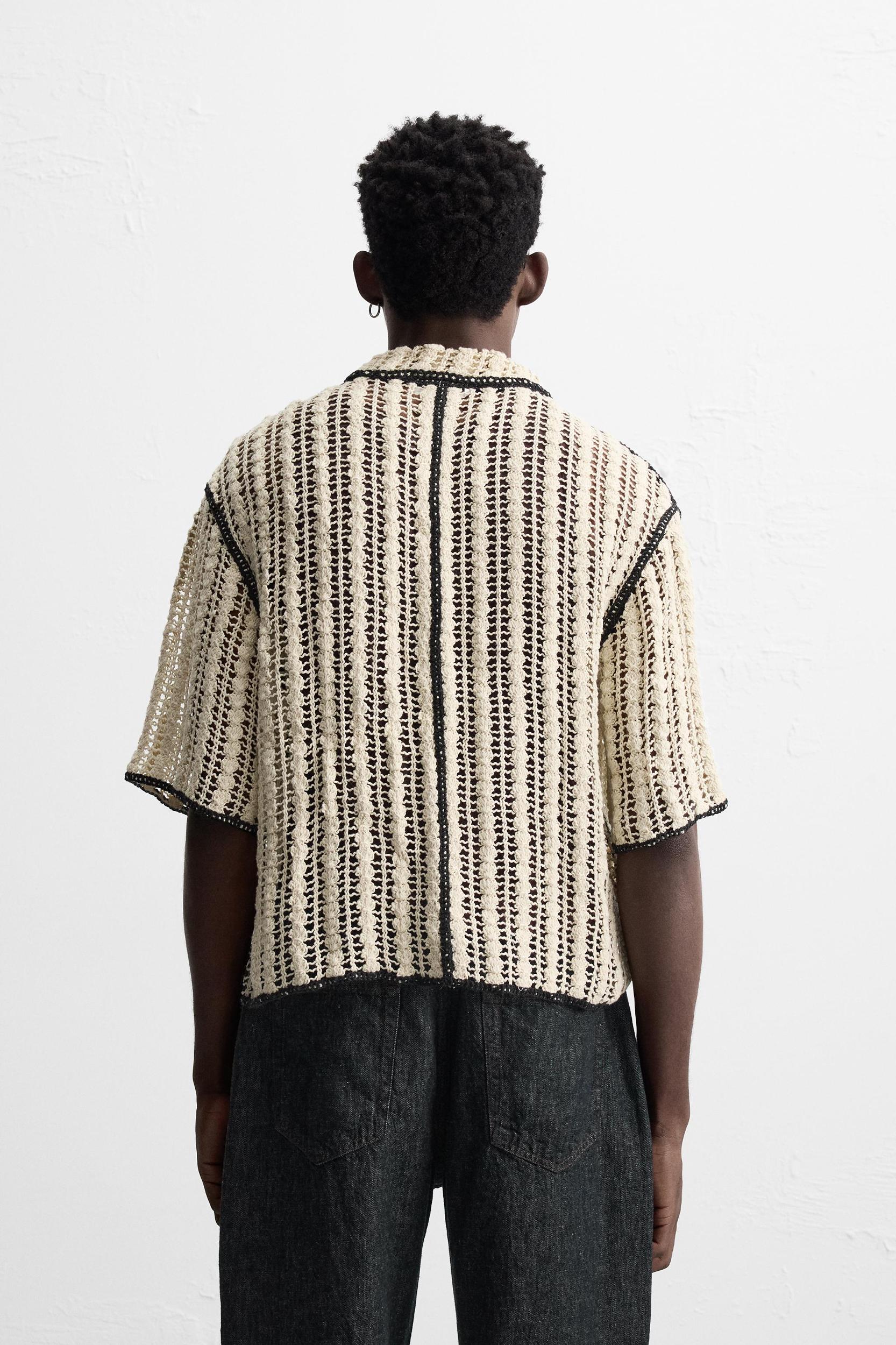 CROCHET TEXTURED POLO SHIRT Product Image