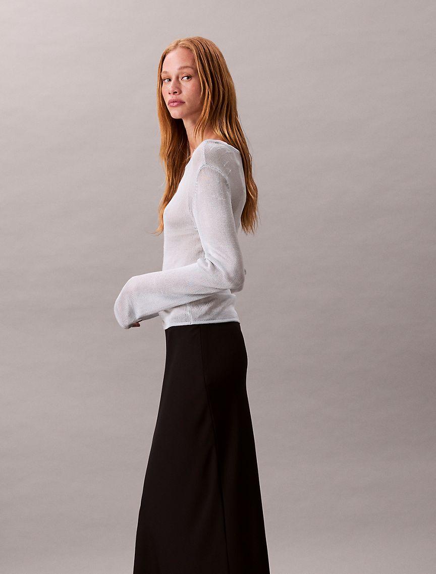 Matte Satin Midi Skirt Product Image