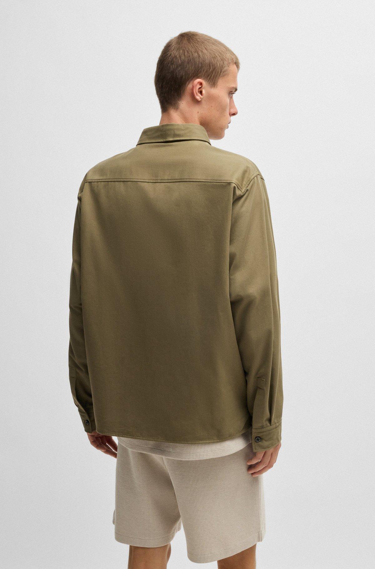 Cotton-twill shirt with logo label Product Image