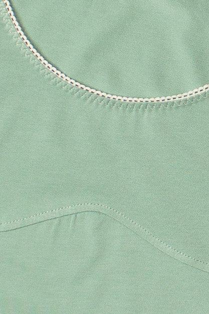Underbust Seam Lace Trim Tee Product Image
