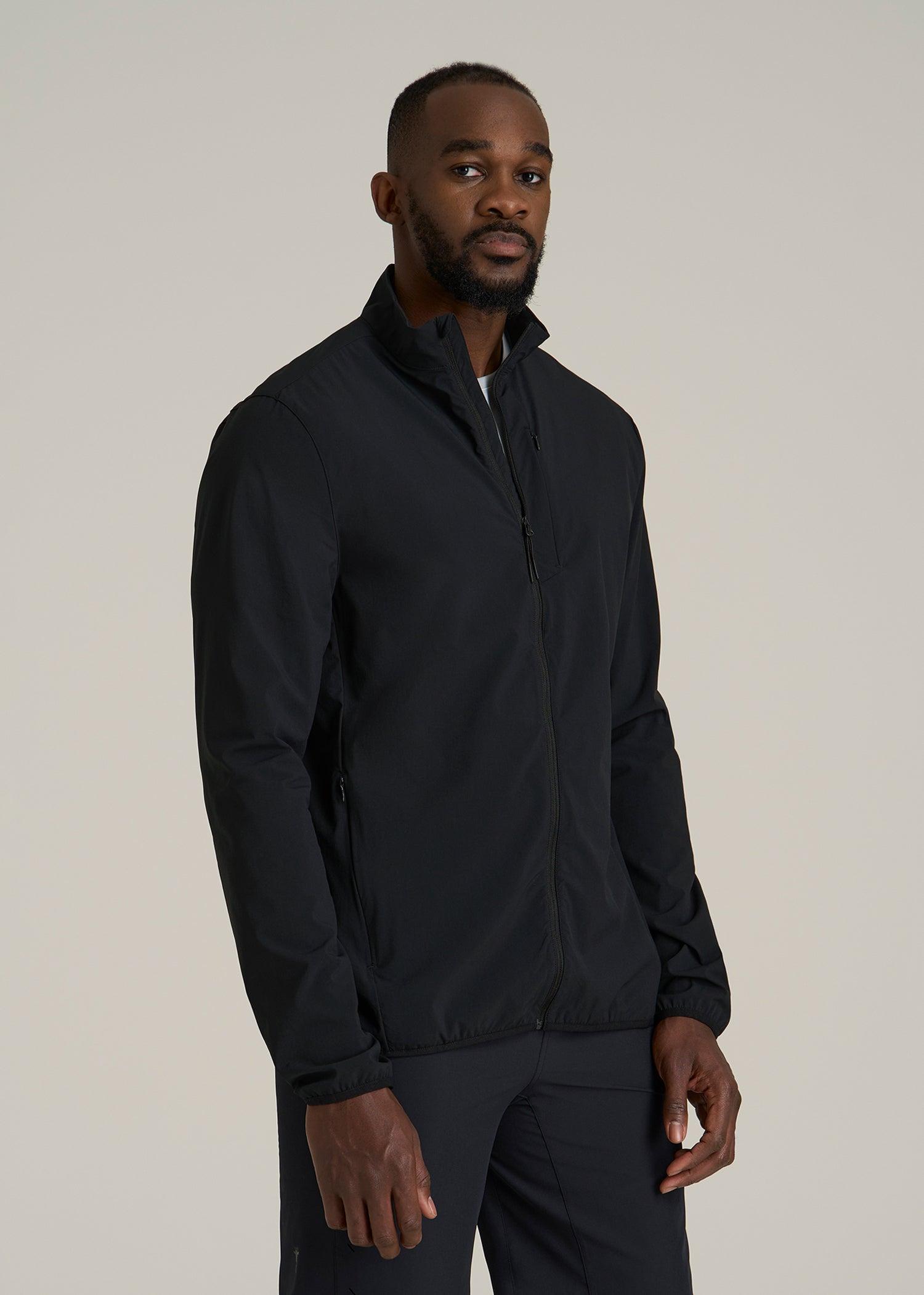 Softshell Jacket for Outdoor Training for Tall Men in Black Male Product Image