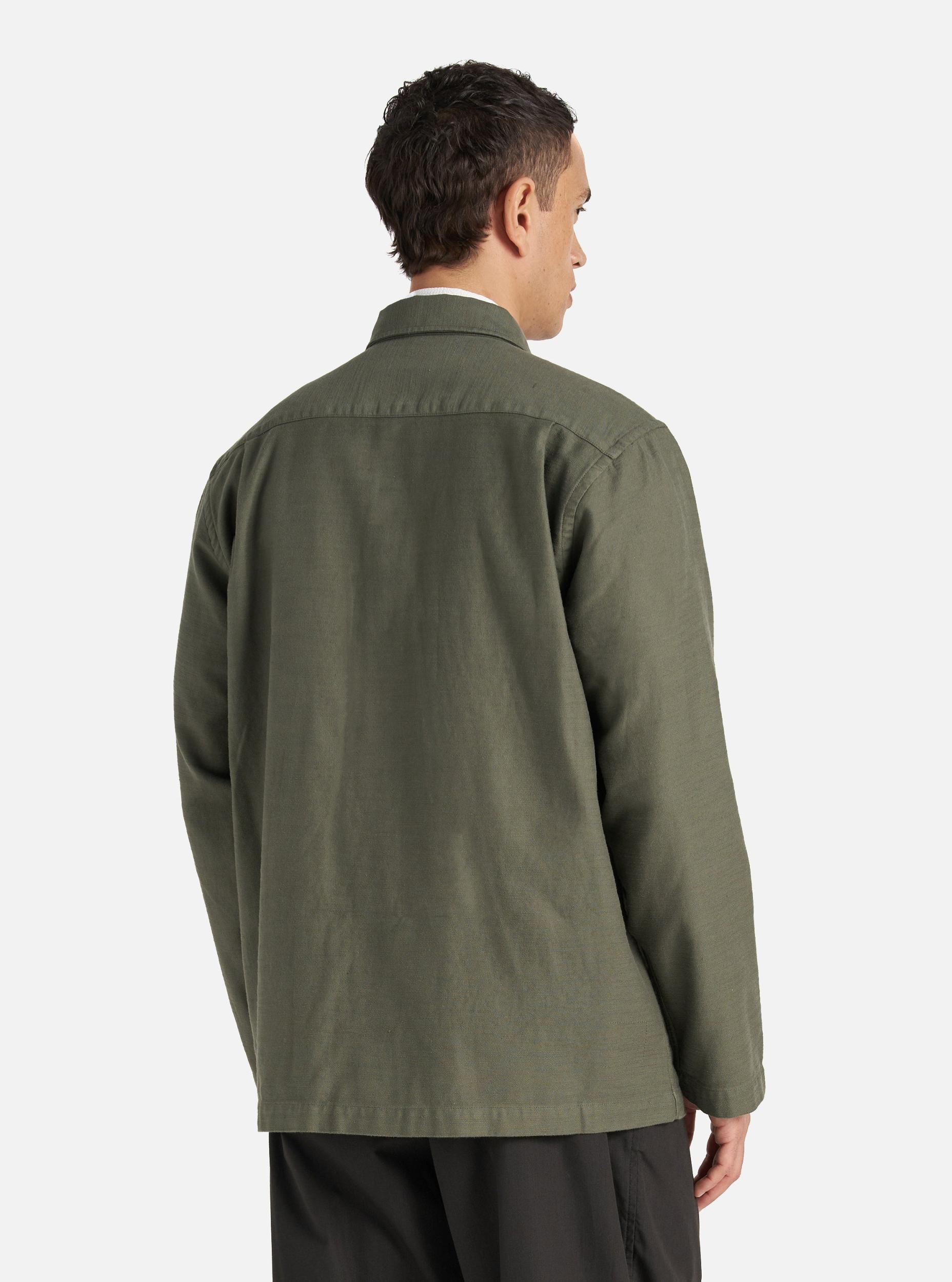 Olive Slub Sateen Dockside Jacket Product Image