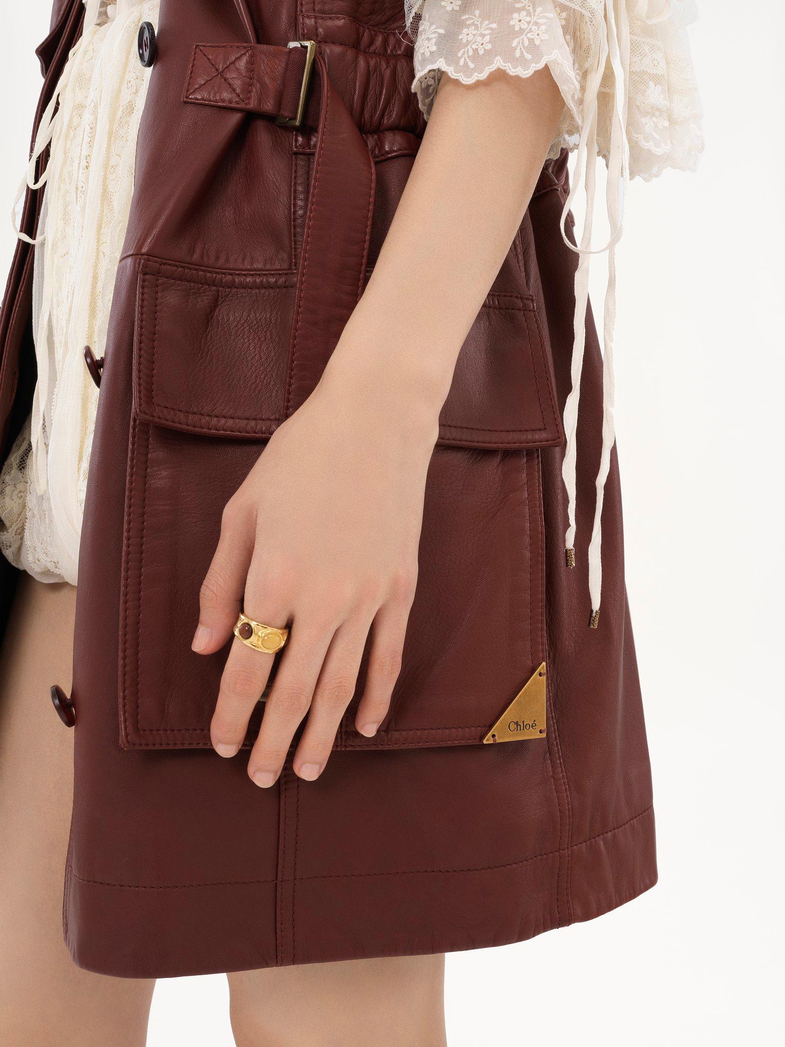 Utilitarian vest in leather Product Image