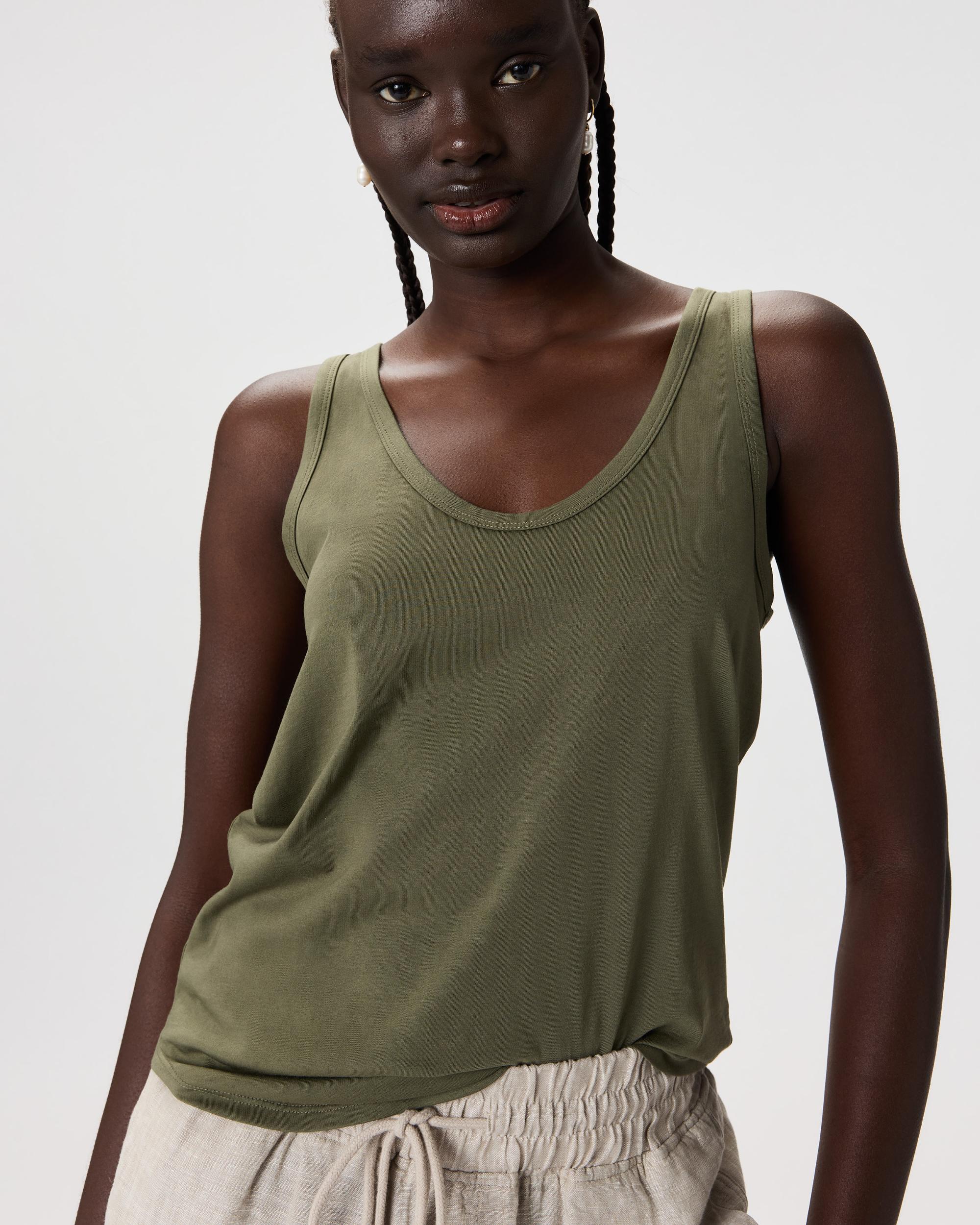 Quince | Women's Cotton Modal Double Scoop Neck Tank Top Cotton/Modal Product Image