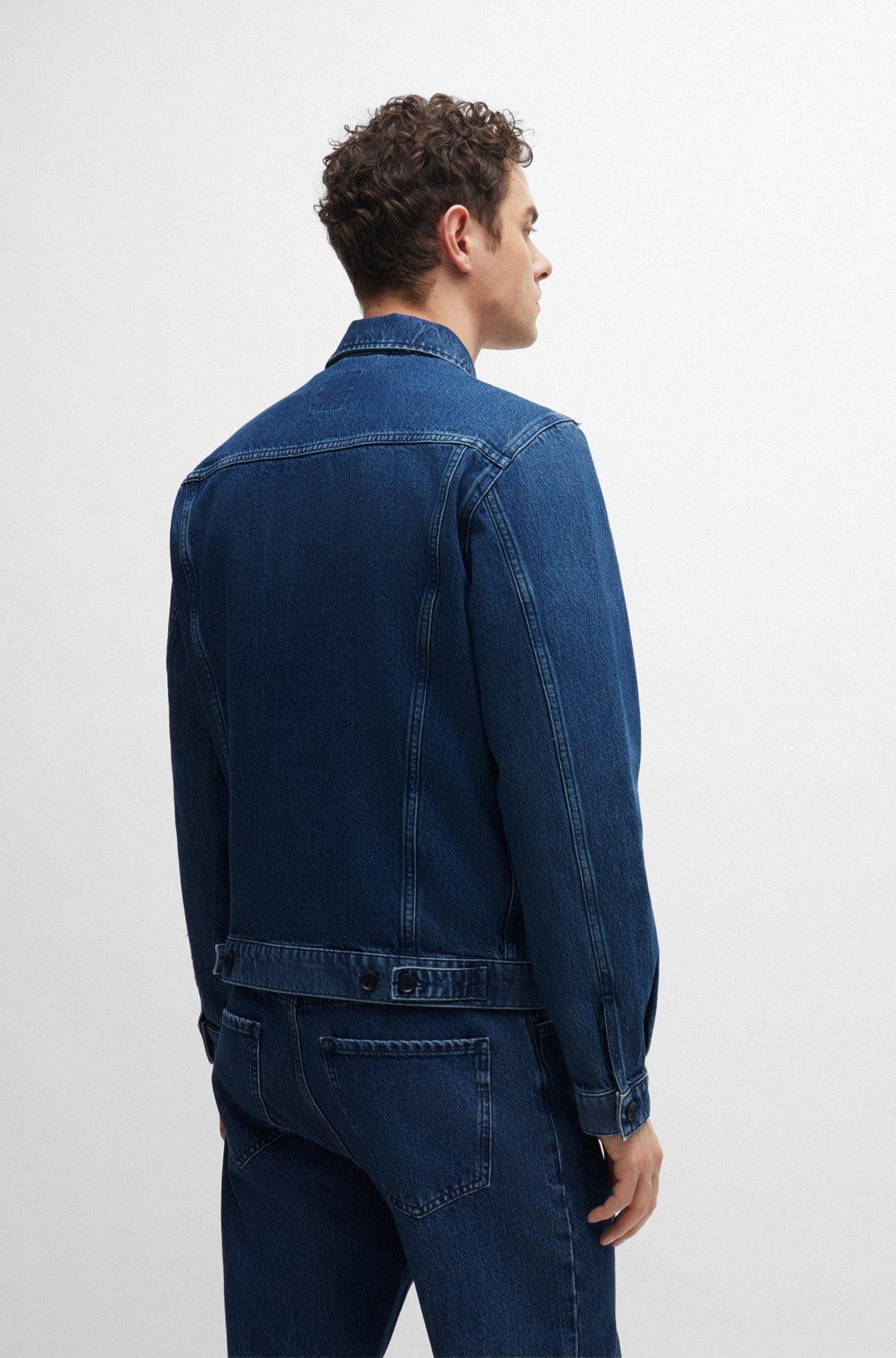 Regular-fit jacket in blue rigid denim Product Image