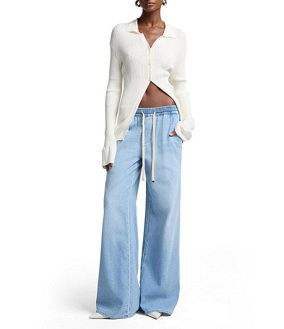 7 For All Mankind High Waist Wide Leg Pull-On Pants Product Image