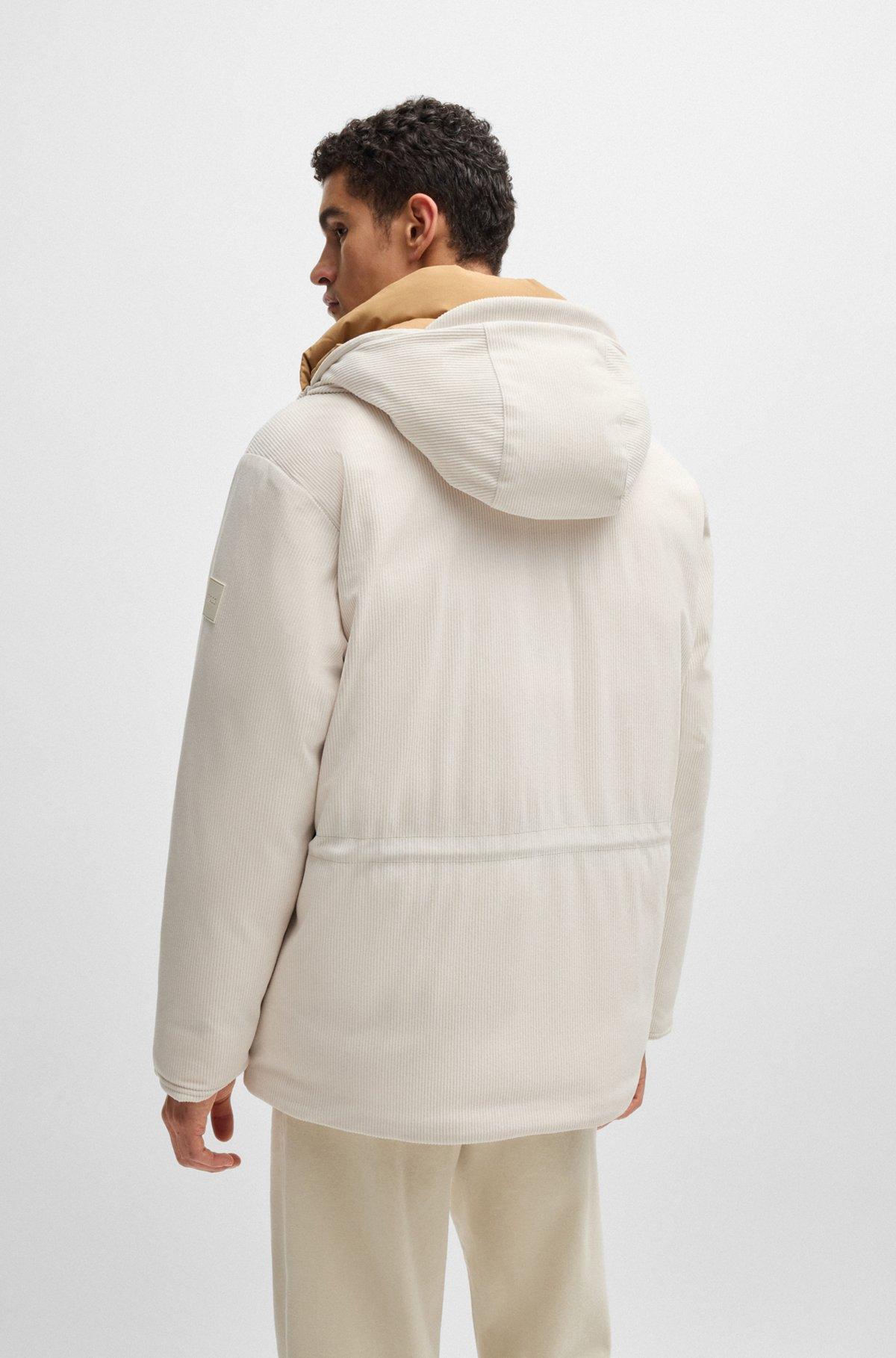 Regular-fit down jacket in thick corduroy Product Image