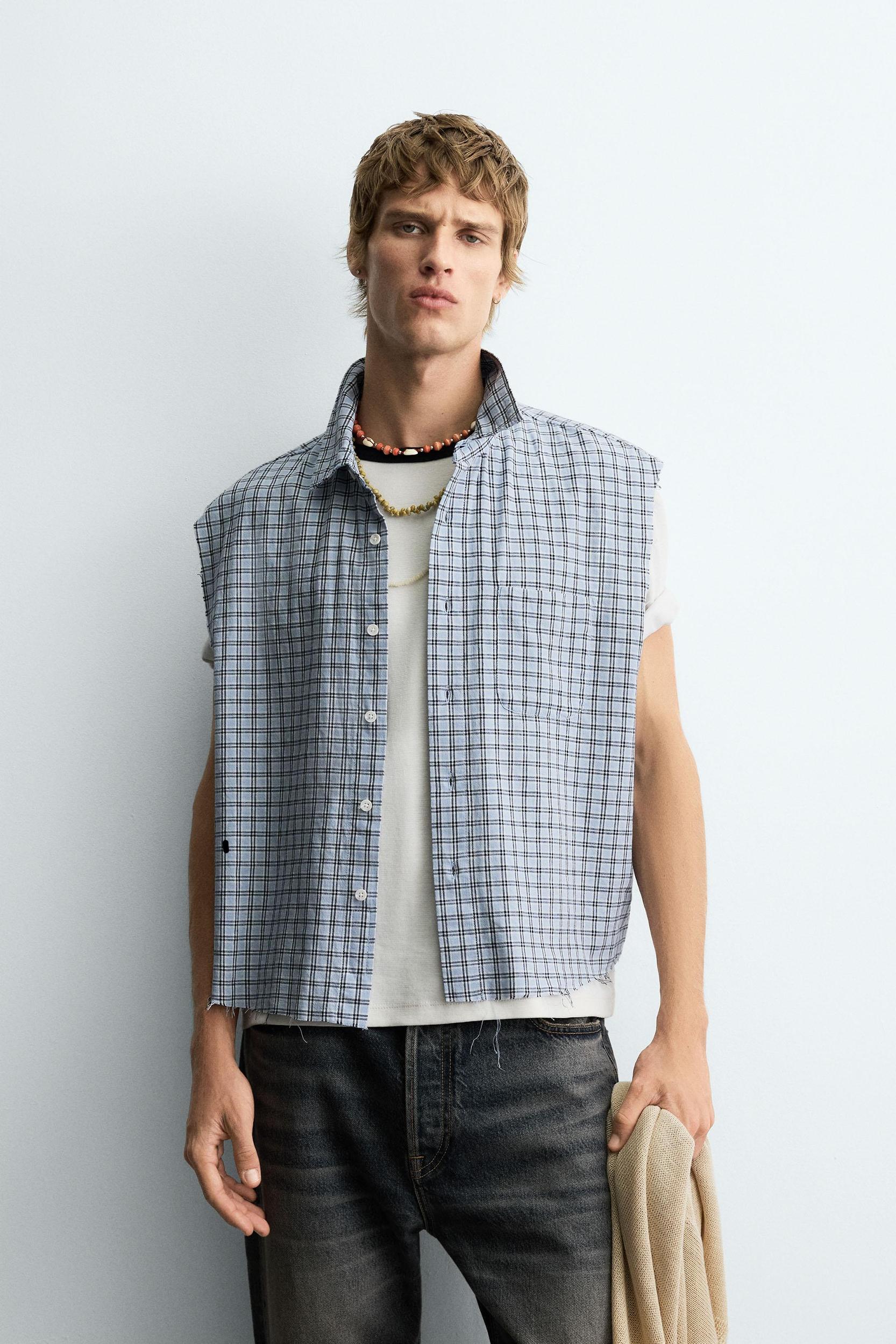 PLAID CROPPED FIT SHIRT Product Image