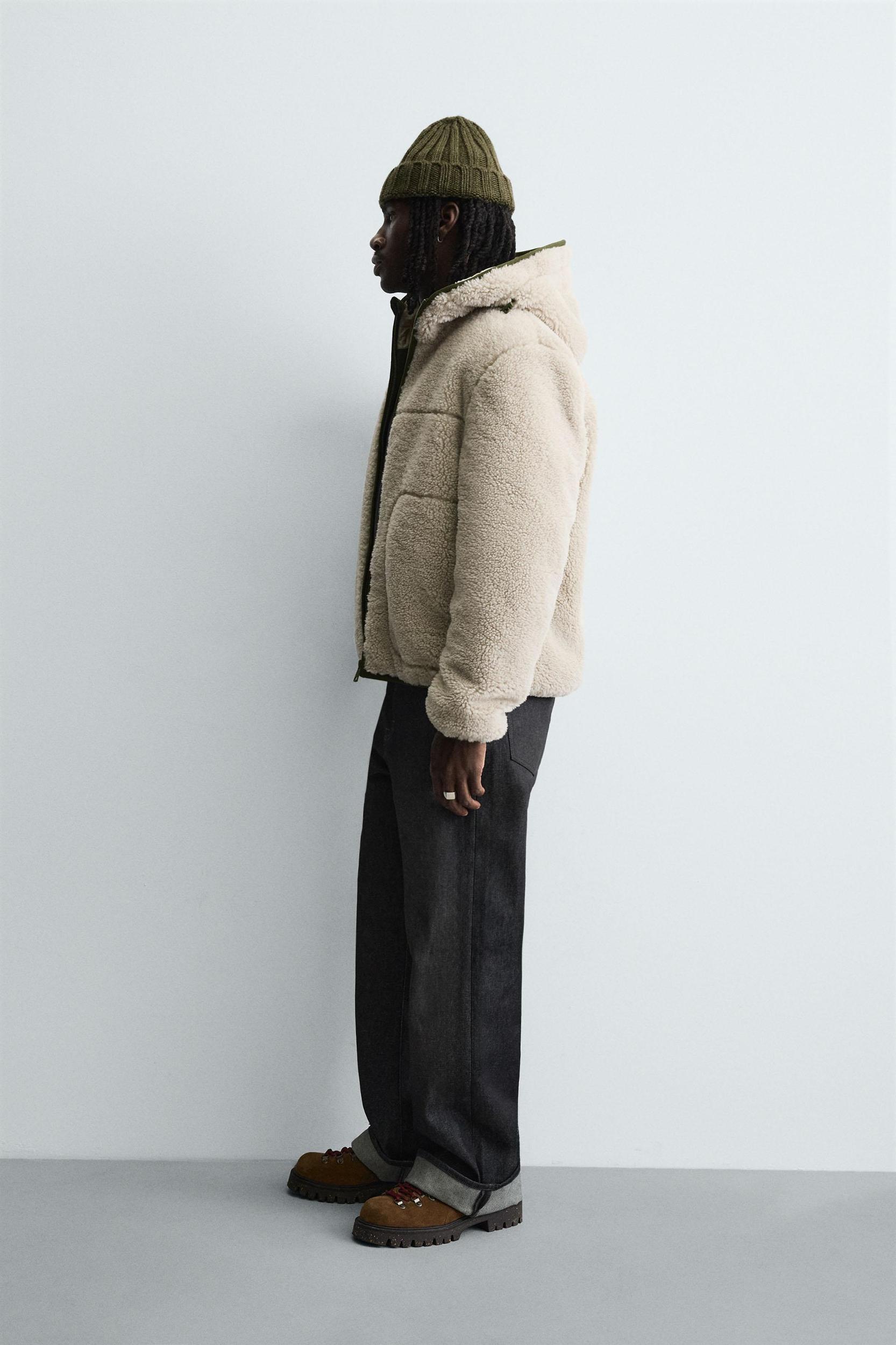 COMBINATION FAUX SHEARLING JACKET Product Image