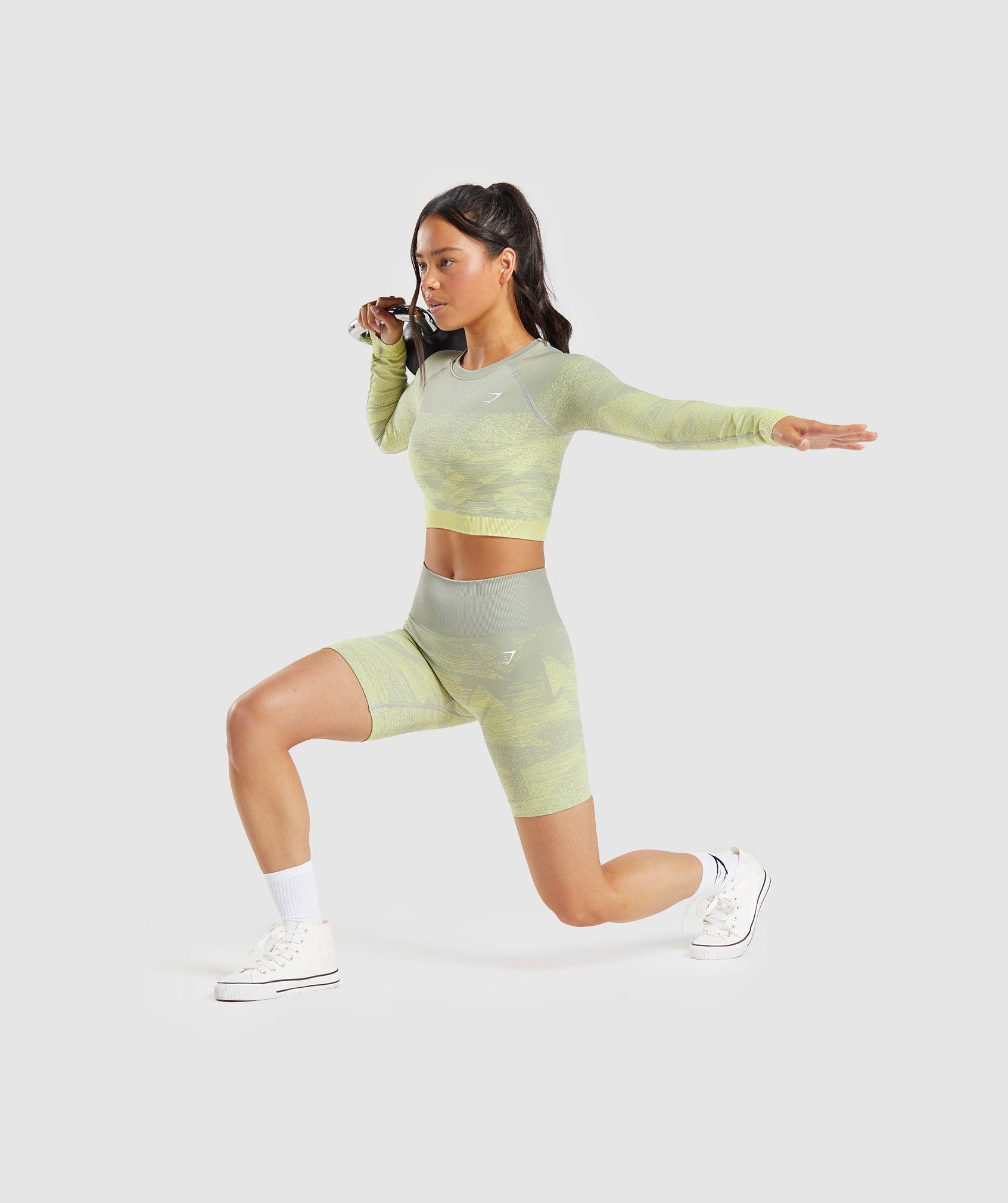 Gymshark Adapt Ombre Seamless Shorts - Triangle | Taupe Grey Print Female Product Image