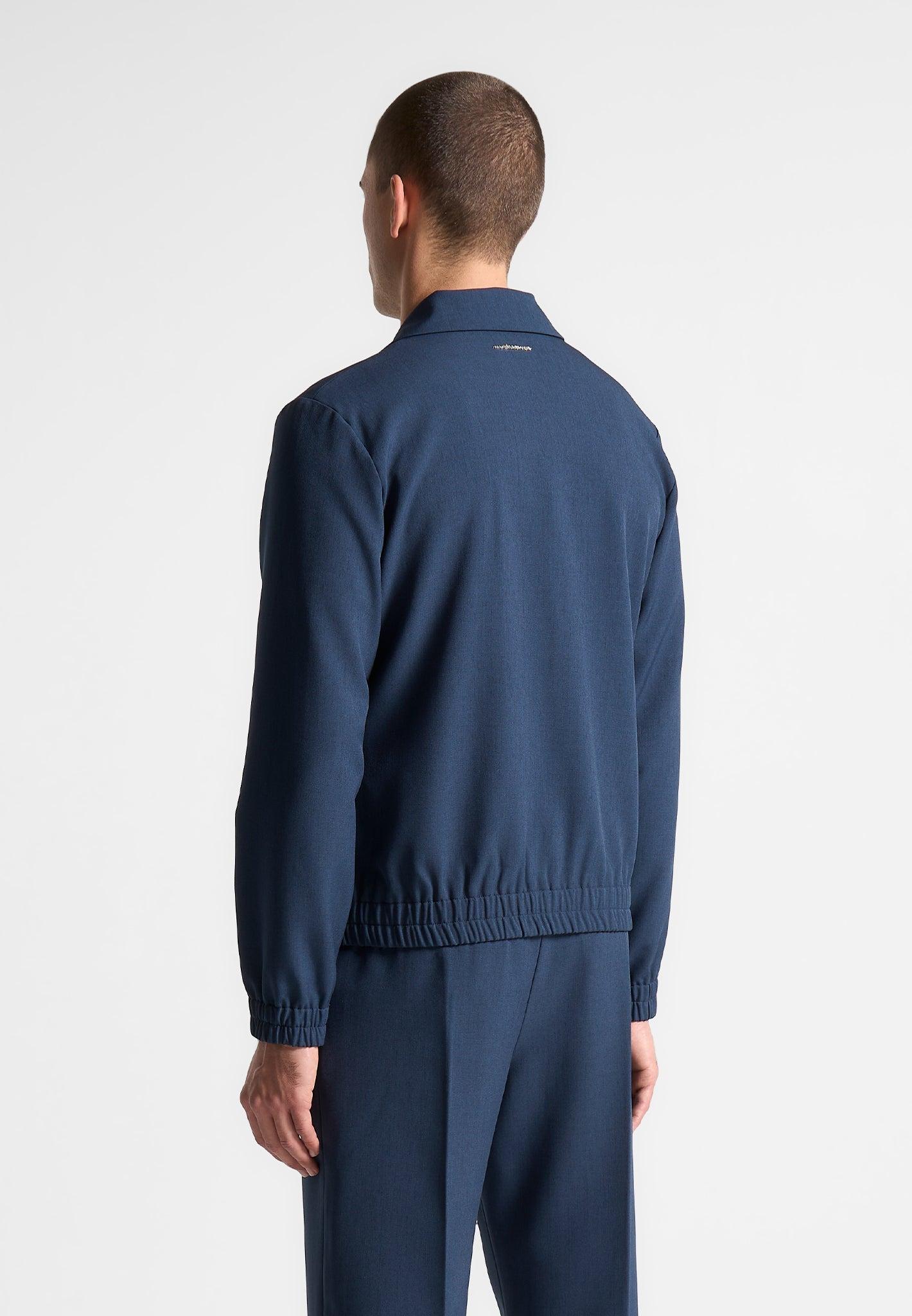 Revere Collar Jacket - Blue Male Product Image