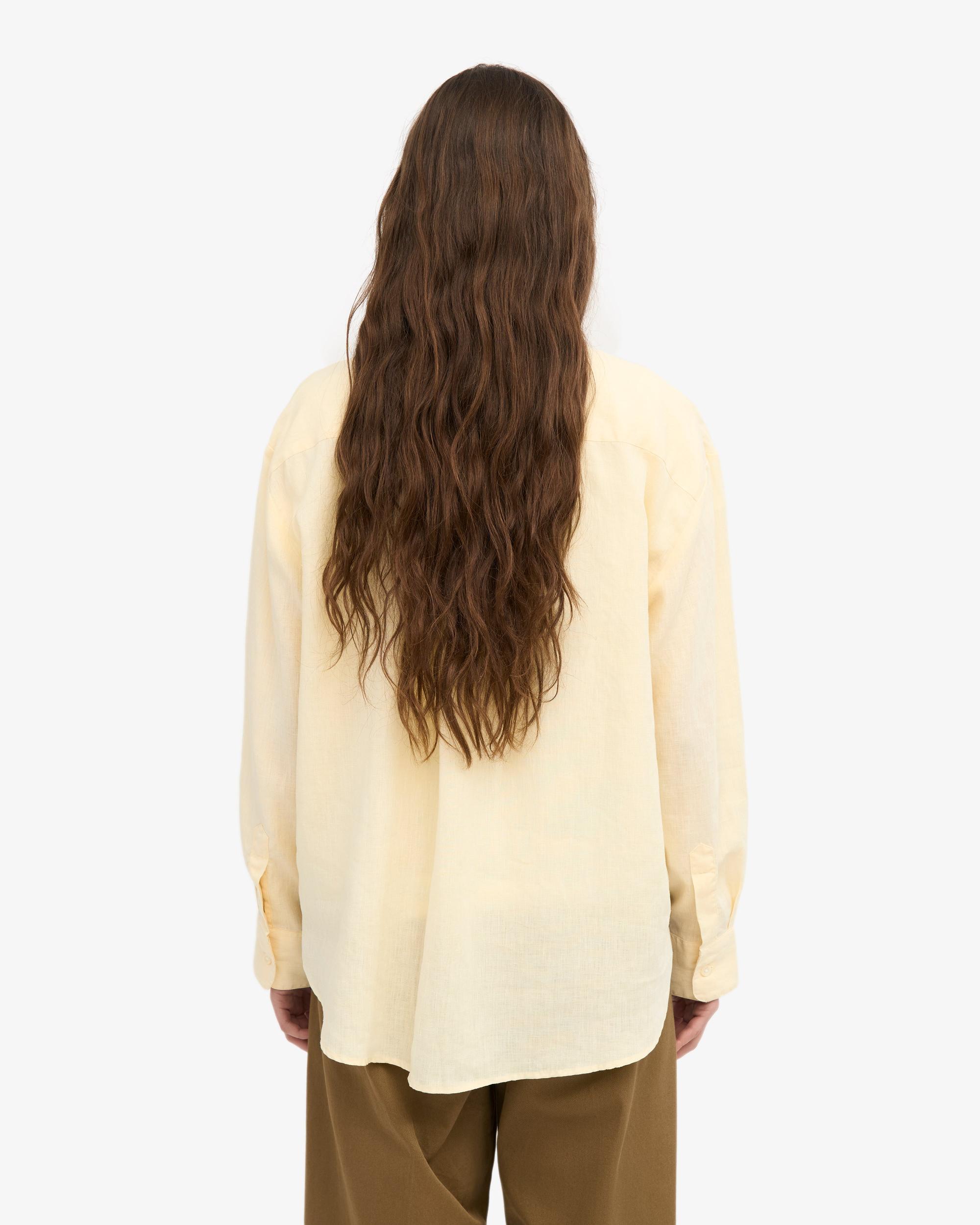 Linen Oversized Shirt - Soft Yellow Product Image