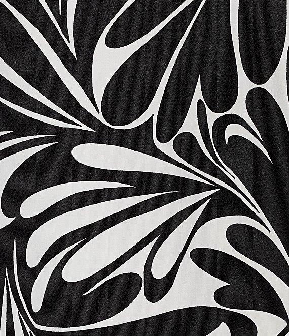 Jude Connally Ella Decorative Fan Print Jude Cloth Stretch Knit Crew Neck Short Sleeve Shift Dress Product Image