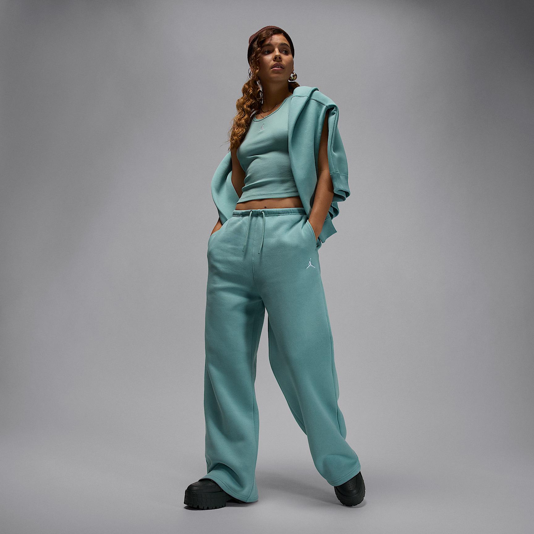 Jordan Womens Jordan Brooklyn Fleece OH Pants - Womens Cannon/White Product Image