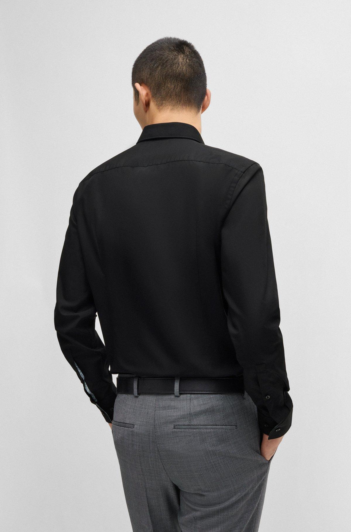 Slim-fit shirt in easy-iron cotton poplin Product Image