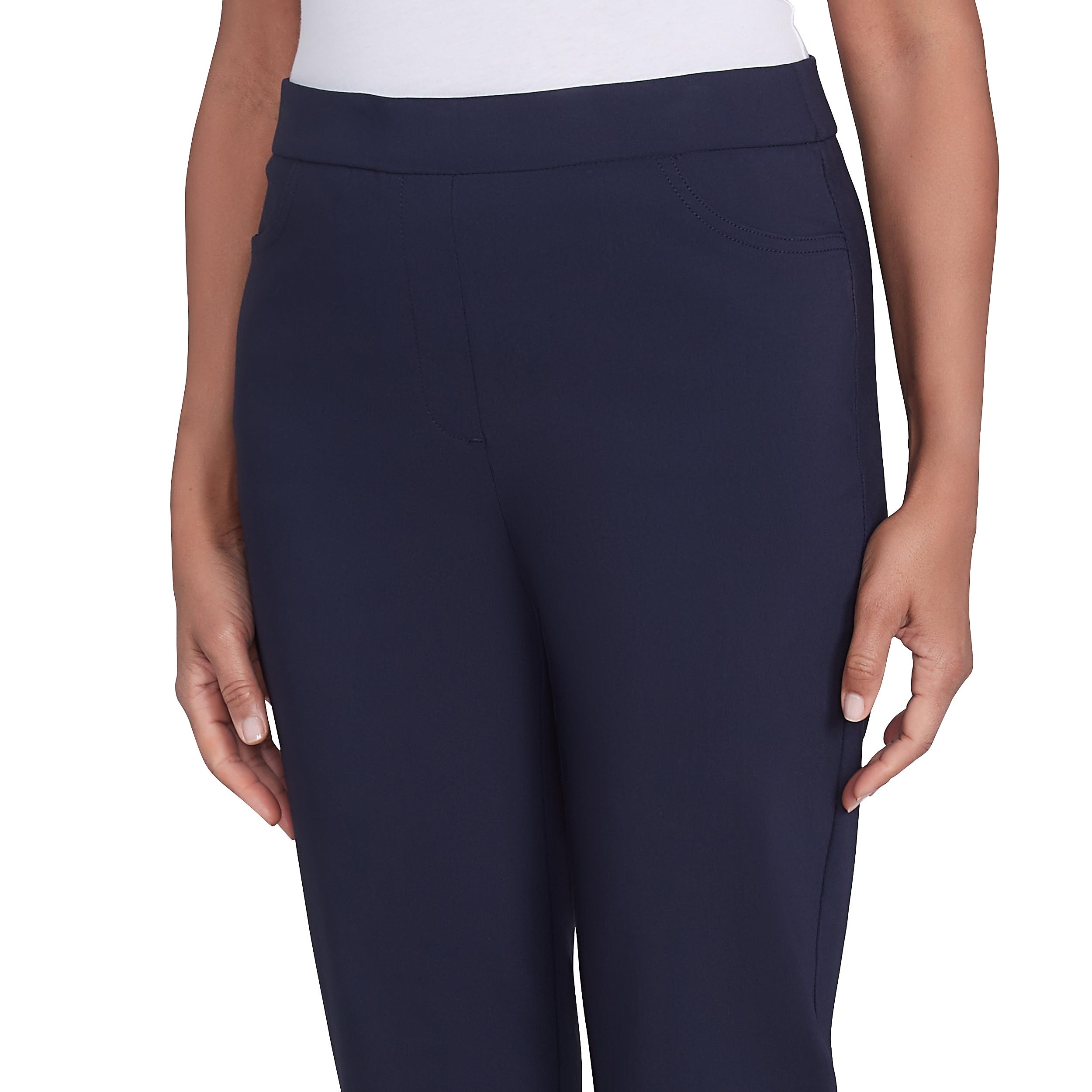 Alfred Dunner Petite Classic Allure Fit Proportioned Pant with Elastic Comfort Waistband Average Length Product Image