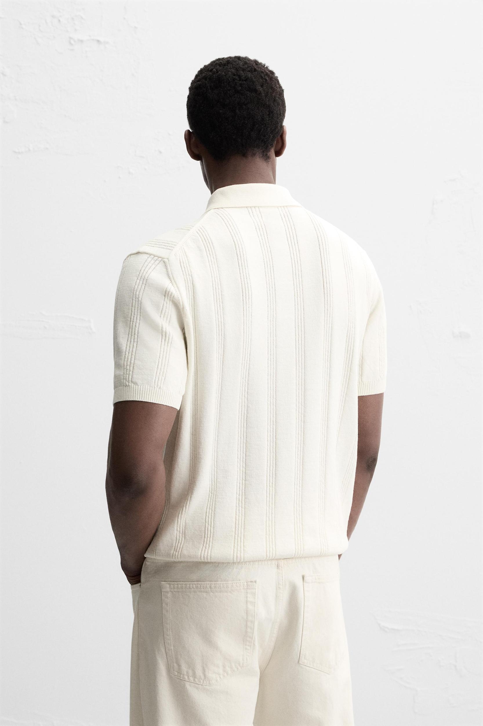 RIBBED KNIT POLO SHIRT Product Image