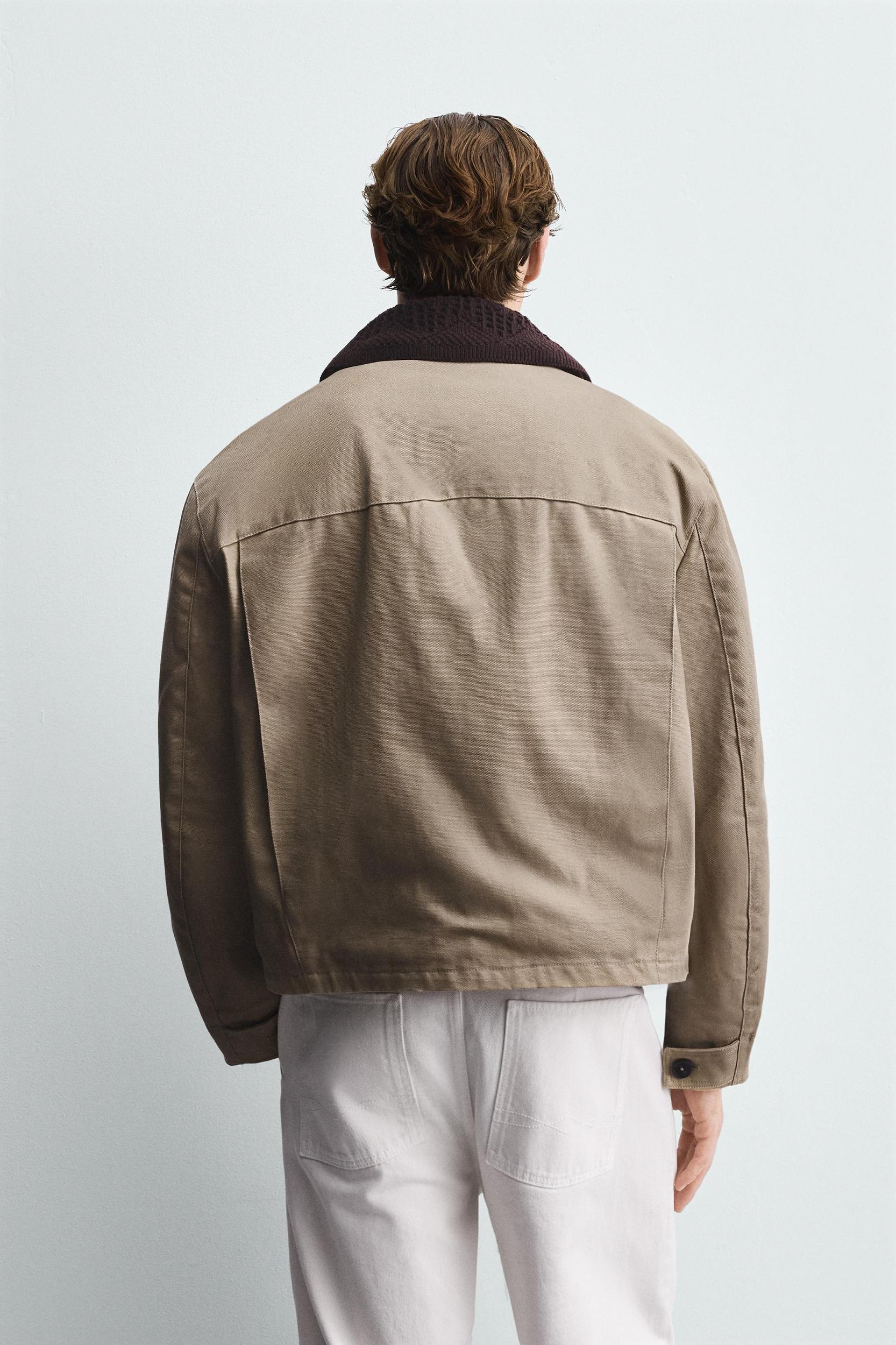 CONTRAST CROCHET COLLAR JACKET Product Image