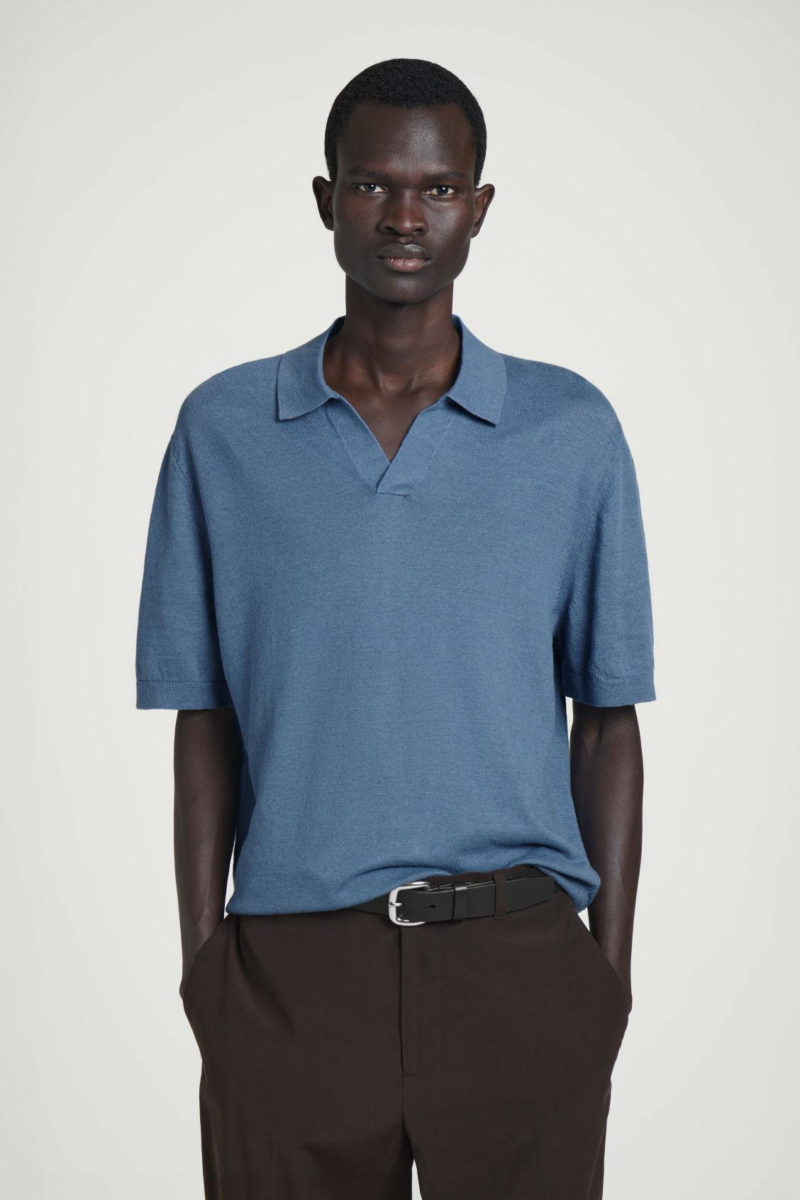 KNITTED LINEN POLO SHIRT Product Image