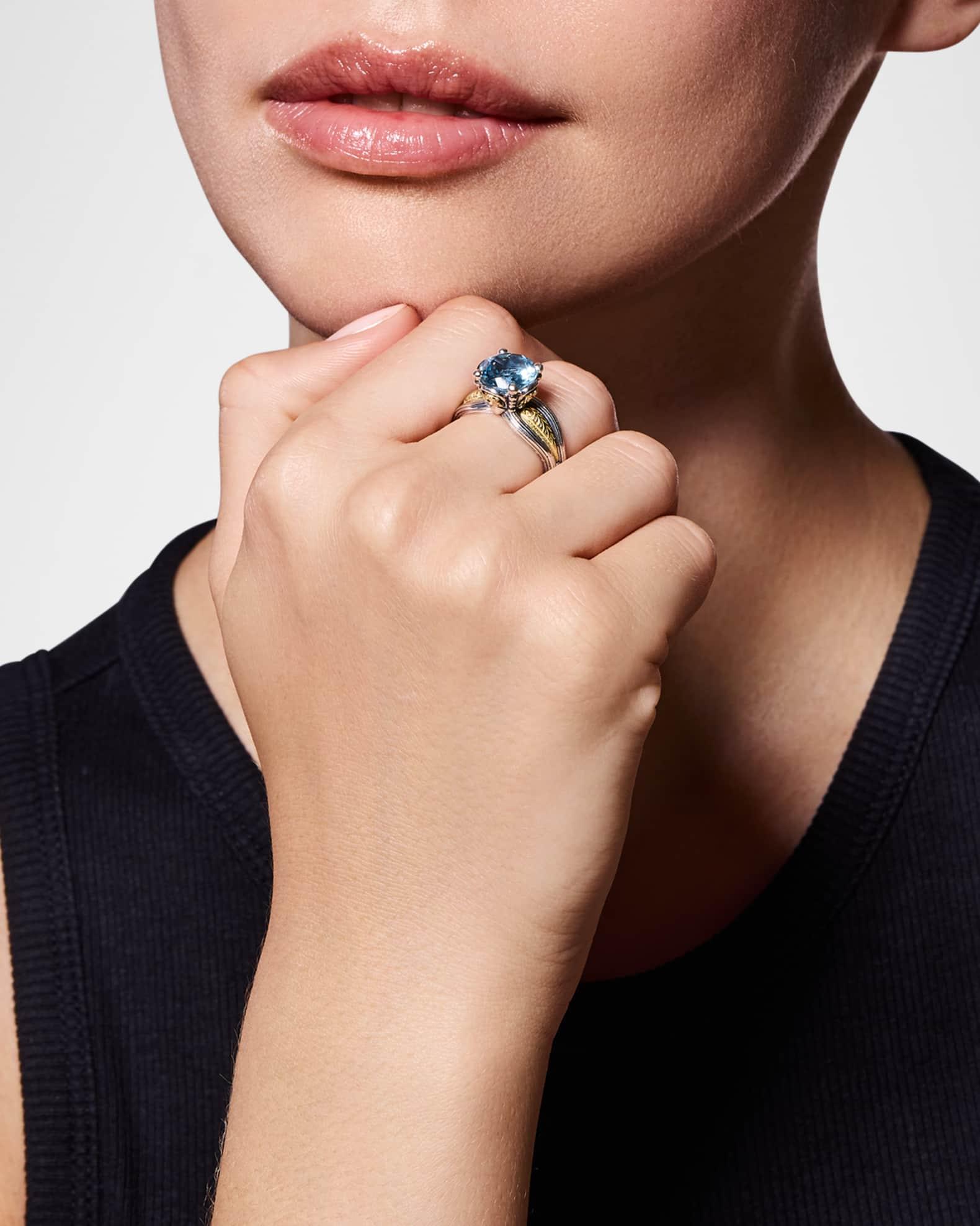 Kyma Silver and Gold Sky Blue Topaz Ring Product Image